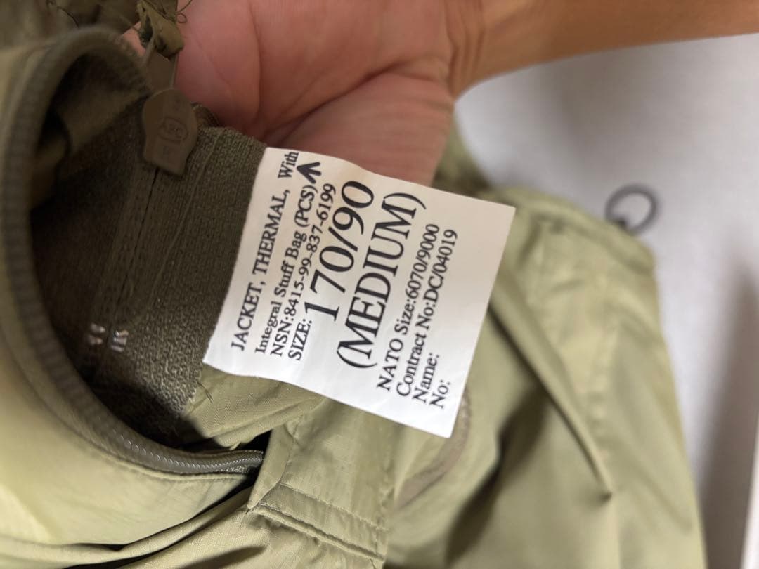WAIPER購入　実物 USED イギリス軍 PCS THERMAL ジャケット