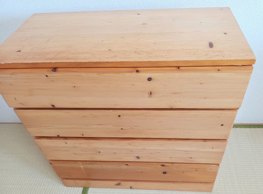 無印良品　パイン材　チェスト　4段　ワイド　廃盤品