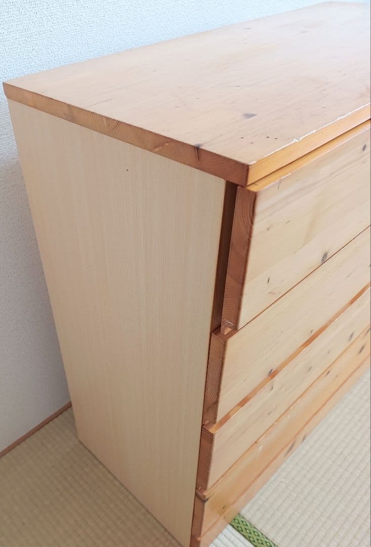 無印良品　パイン材　チェスト　4段　ワイド　廃盤品