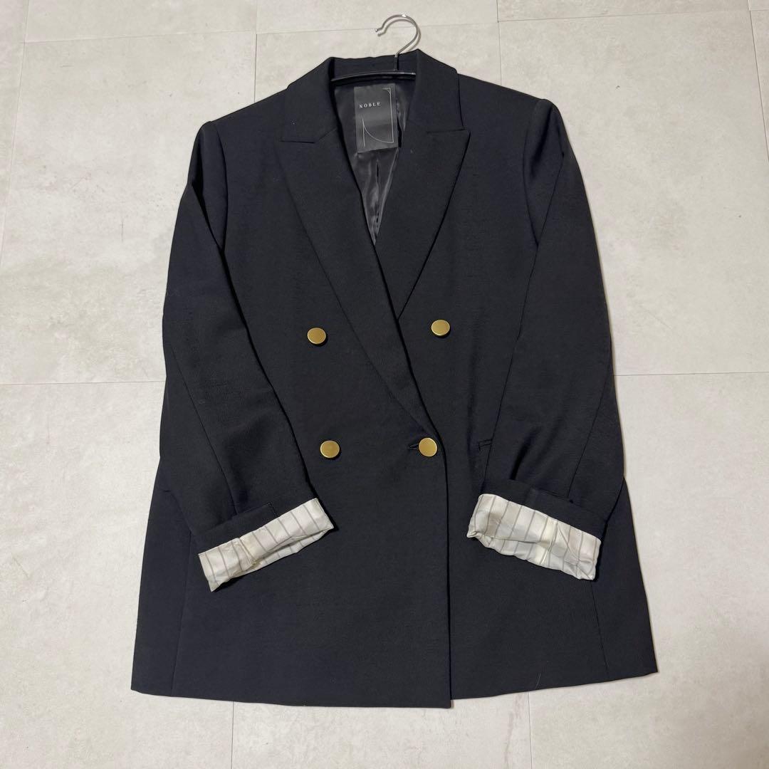 NOBLE ウールMIXツイルピークドラペルジャケット