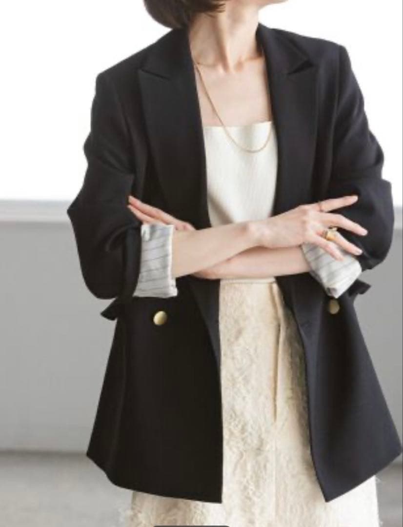 NOBLE ウールMIXツイルピークドラペルジャケット