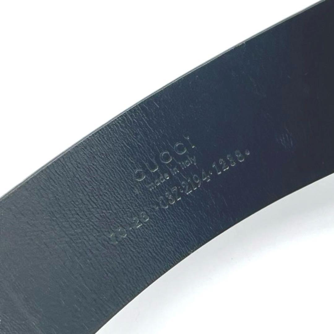 美品 GUCCI インターロッキング ベルト シルバー ブラックm469