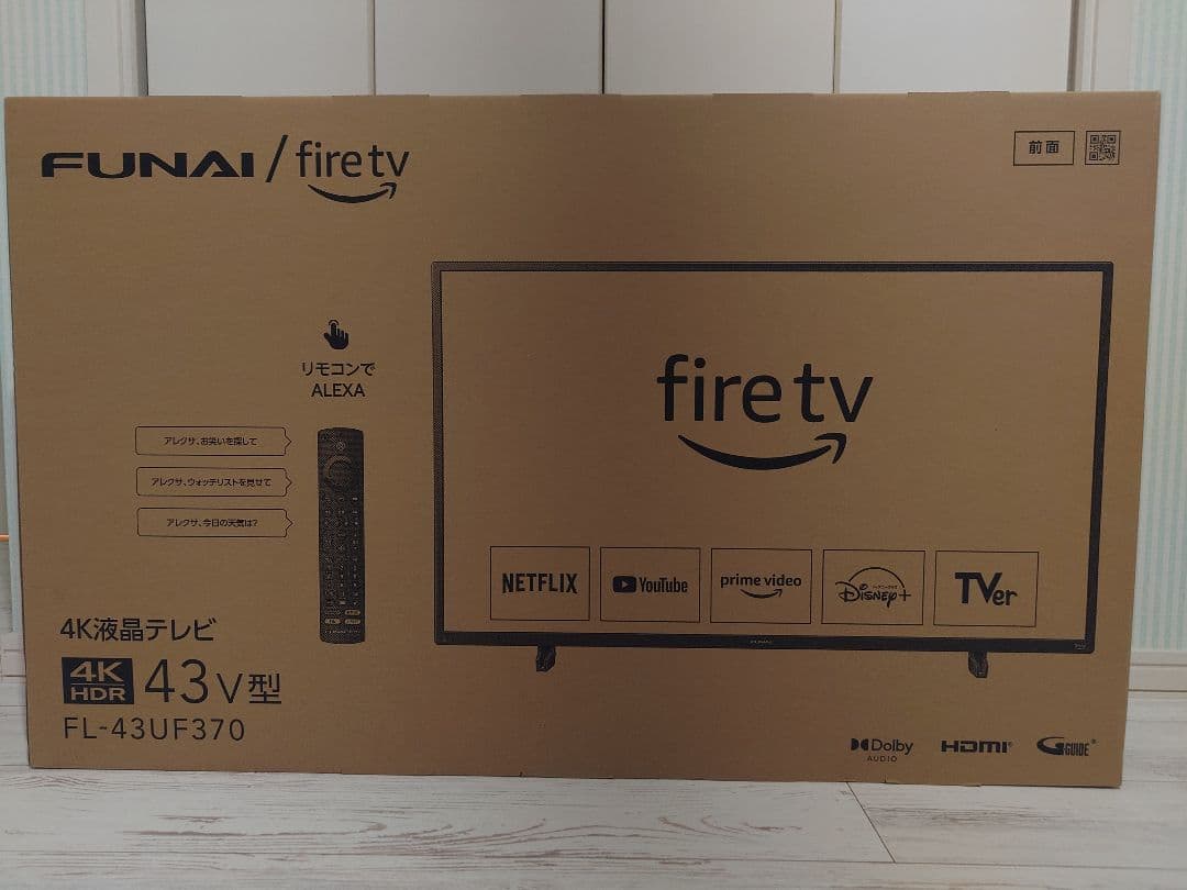 FUNAI 43V型 4K HDR液晶テレビ FL-43UF370