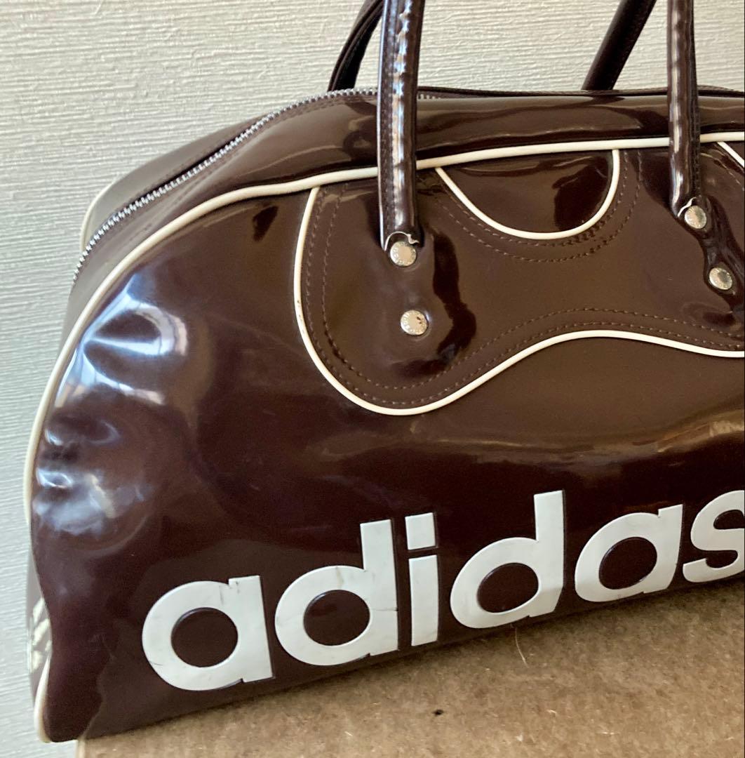 金*欠様 稀少 adidas エナメル 70's 80's 茶 ボストンバック