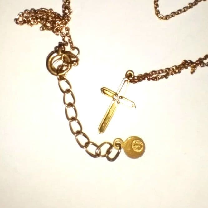 ジュエッテ　k18クロスペンダントネックレスダイヤモンド装飾　1.4g