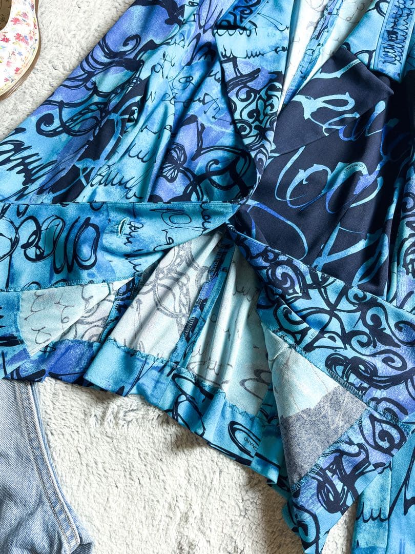 【LEONARD】カンカン素材 英文字柄テーラードジャケット トリム ロゴ釦 M