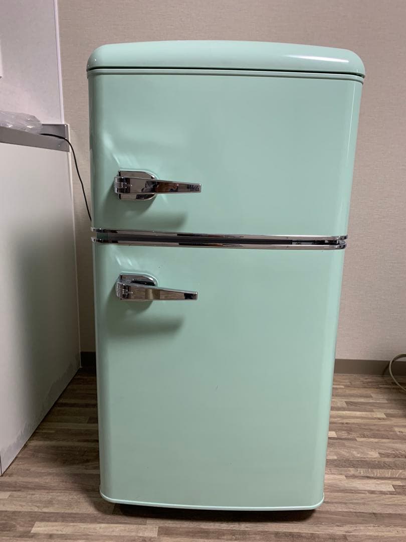 超美品！アイリスオーヤマ ミントグリーン 冷蔵庫 PRR-08ZD-LG レトロ