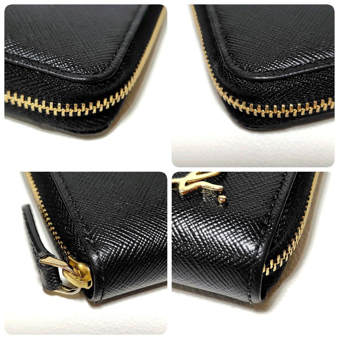 極美品✨　アニエスベー　長財布　黒　ラウンドファスナー　レザー　シンプル　金具