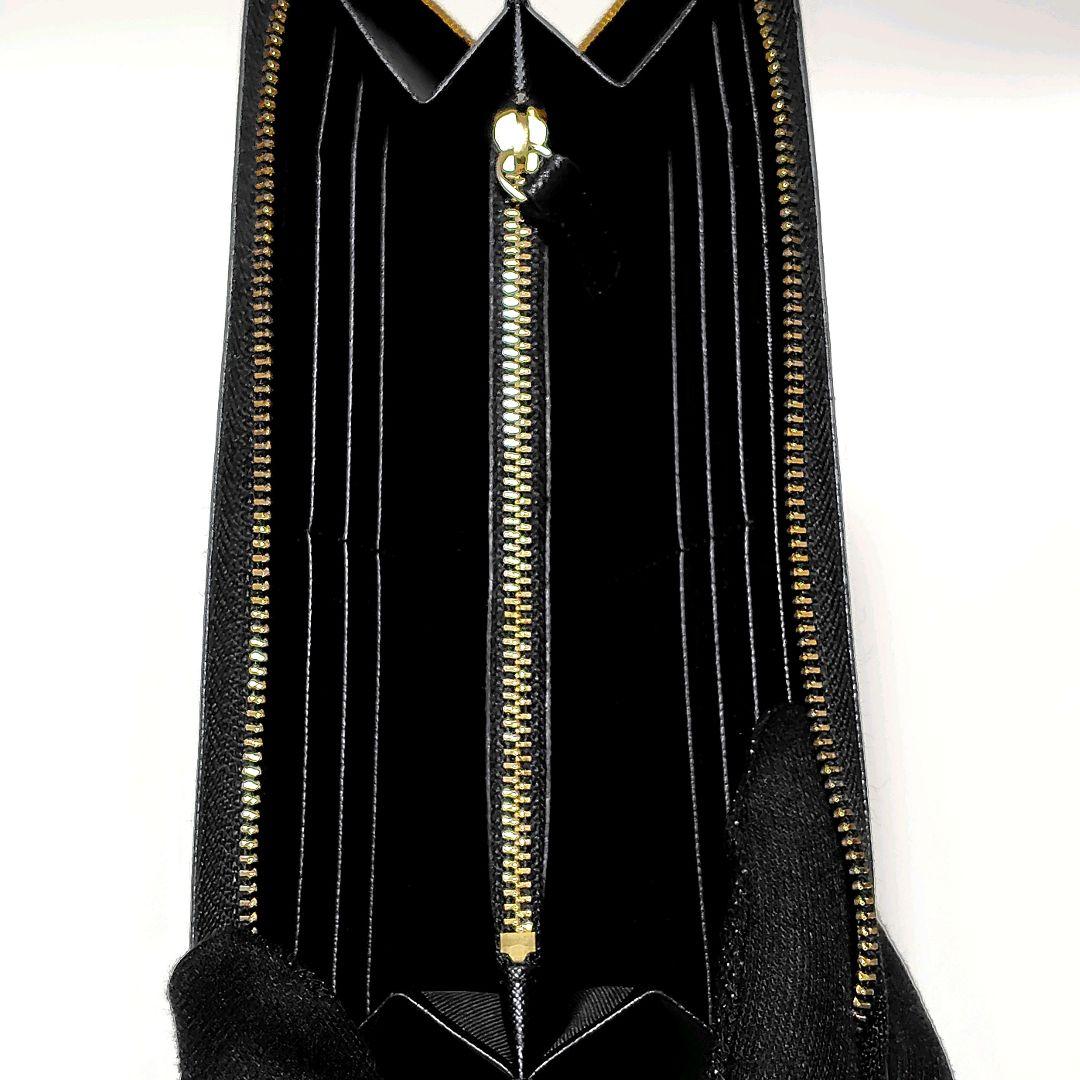 極美品✨　アニエスベー　長財布　黒　ラウンドファスナー　レザー　シンプル　金具