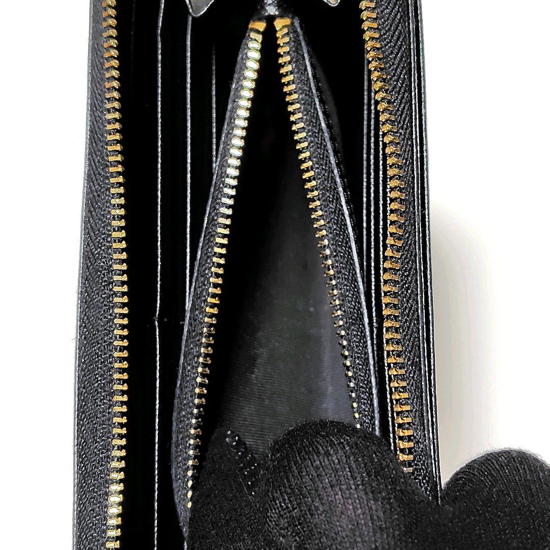 極美品✨　アニエスベー　長財布　黒　ラウンドファスナー　レザー　シンプル　金具