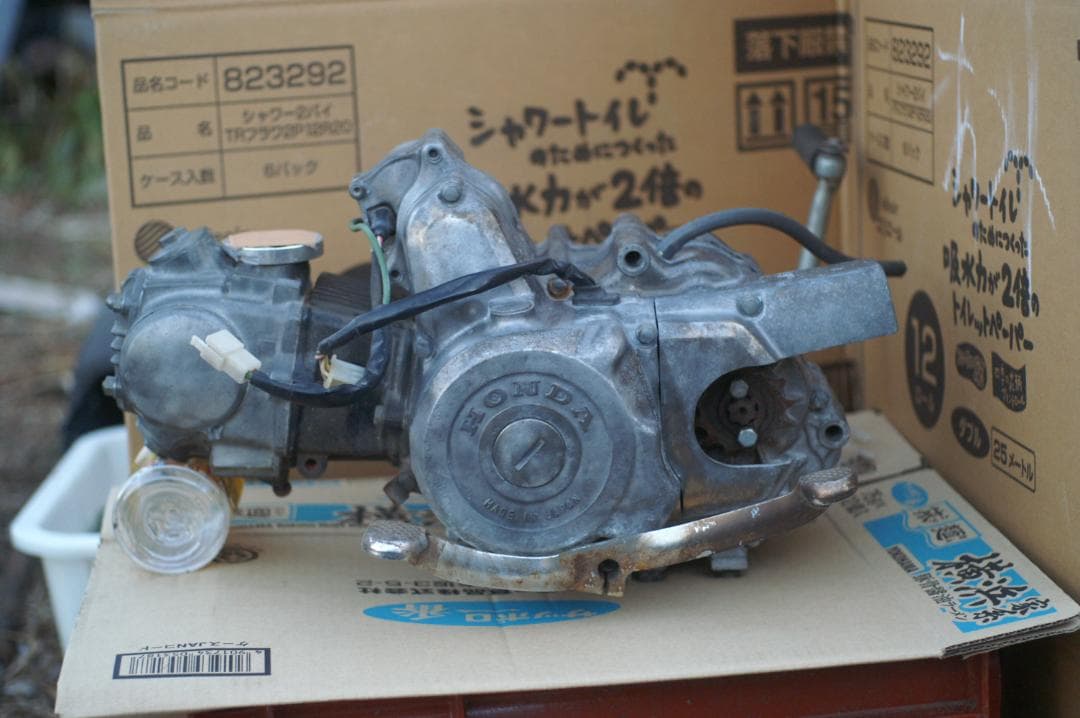 12Vセル付 カブエンジン 4速 走行1、5万km 送料込 リトルカブ モンキー