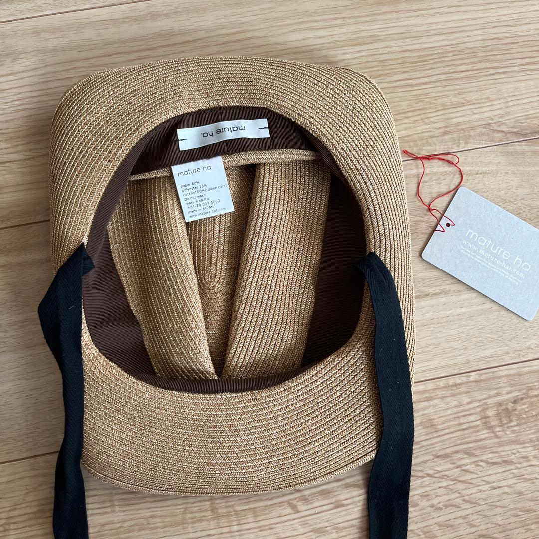 【haru ❤︎】マチュアーハ　ボックスドハット　7センチブリム　リボン付き