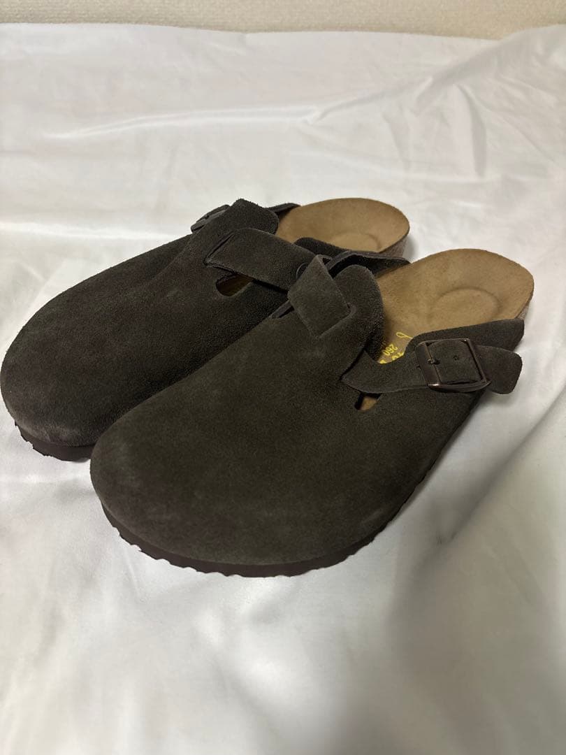 【美品】ビルケンストック ボストン スエード 40 ダークブラウン系 ドイツ製