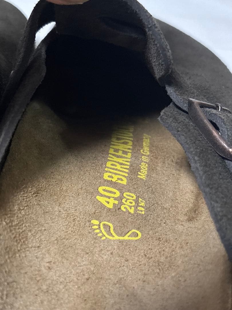 【美品】ビルケンストック ボストン スエード 40 ダークブラウン系 ドイツ製