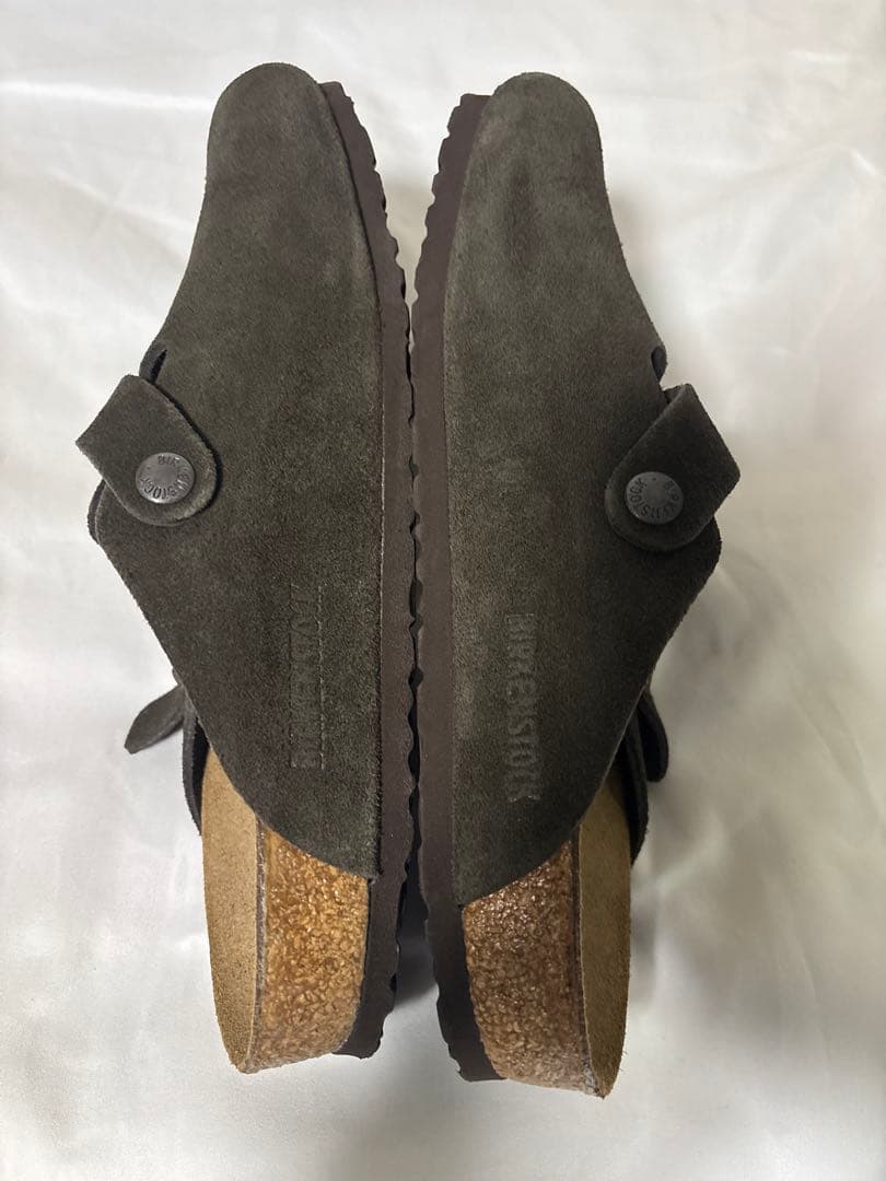 【美品】ビルケンストック ボストン スエード 40 ダークブラウン系 ドイツ製