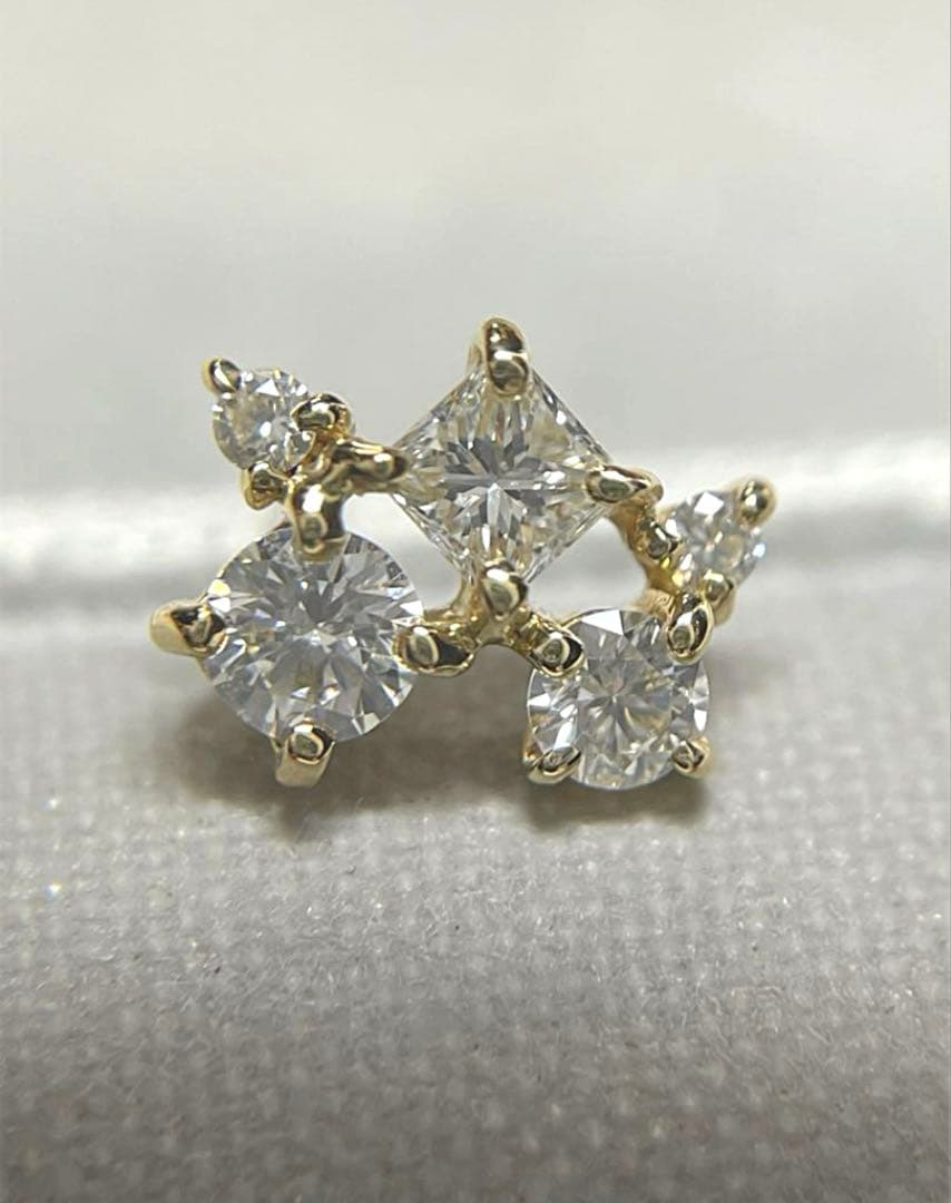 ダイヤモンド0.25ct K18 ピアス　片耳