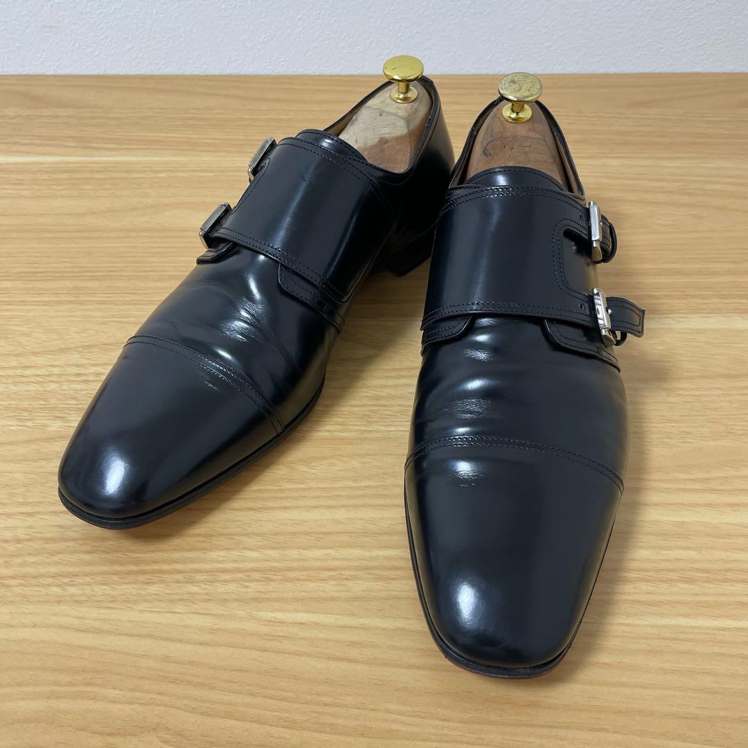 クリスチャンルブタン ドレスシューズ　革靴　ダブルモンク　レザー　黒　42