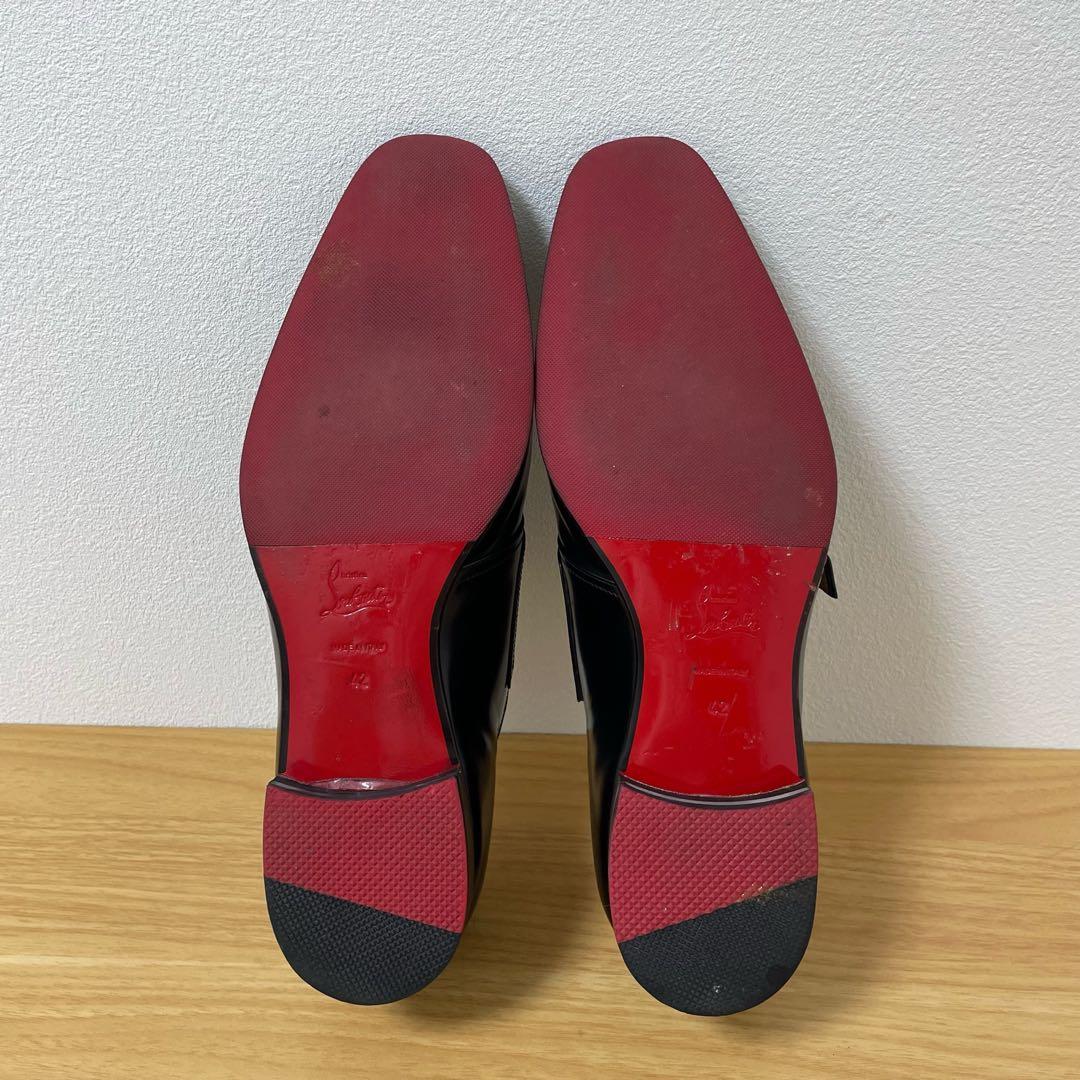 クリスチャンルブタン ドレスシューズ　革靴　ダブルモンク　レザー　黒　42