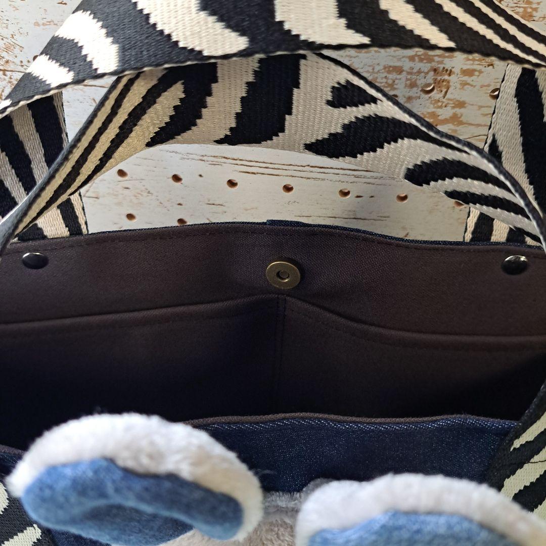 ゆ*ら様 コヤンイサムチョン　リトルサンダー　デニムリメイクトートバッグ