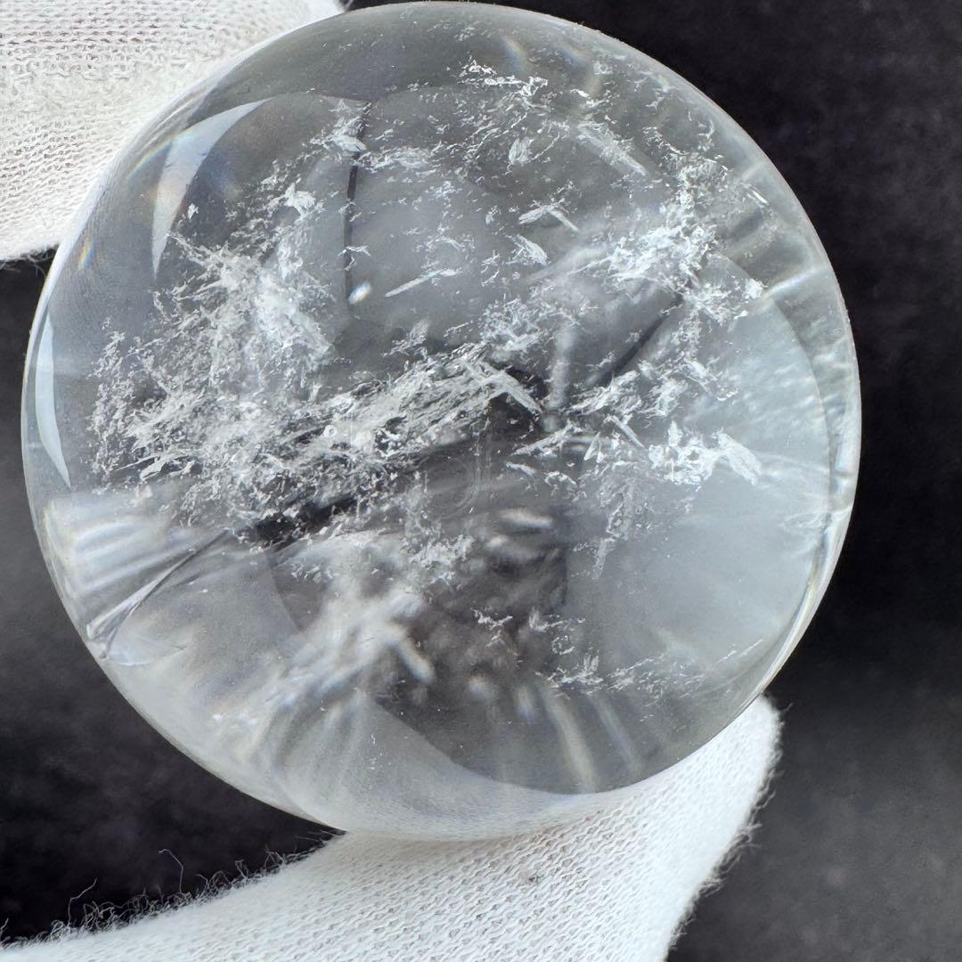 ferrari888　M-25虹入り水晶丸玉　水晶スフィア　天然石