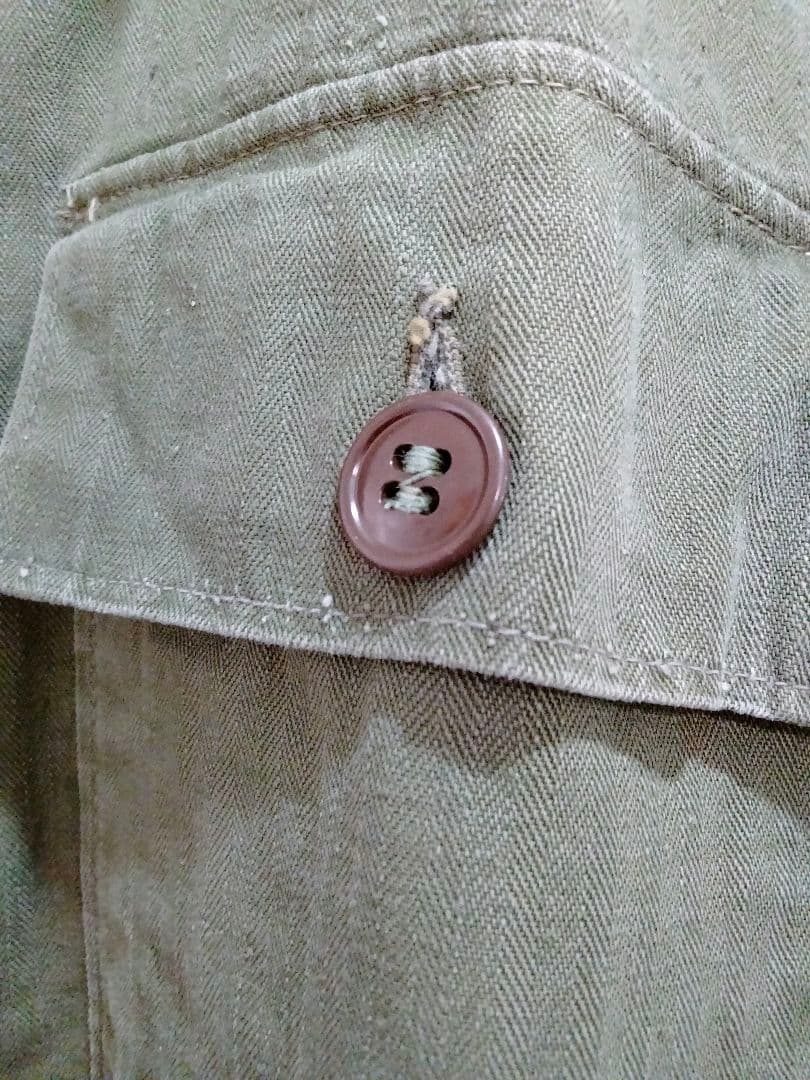 米軍　M-47 HBT ヘリンボーン　ユーティリティ　シャツ　40s 50s