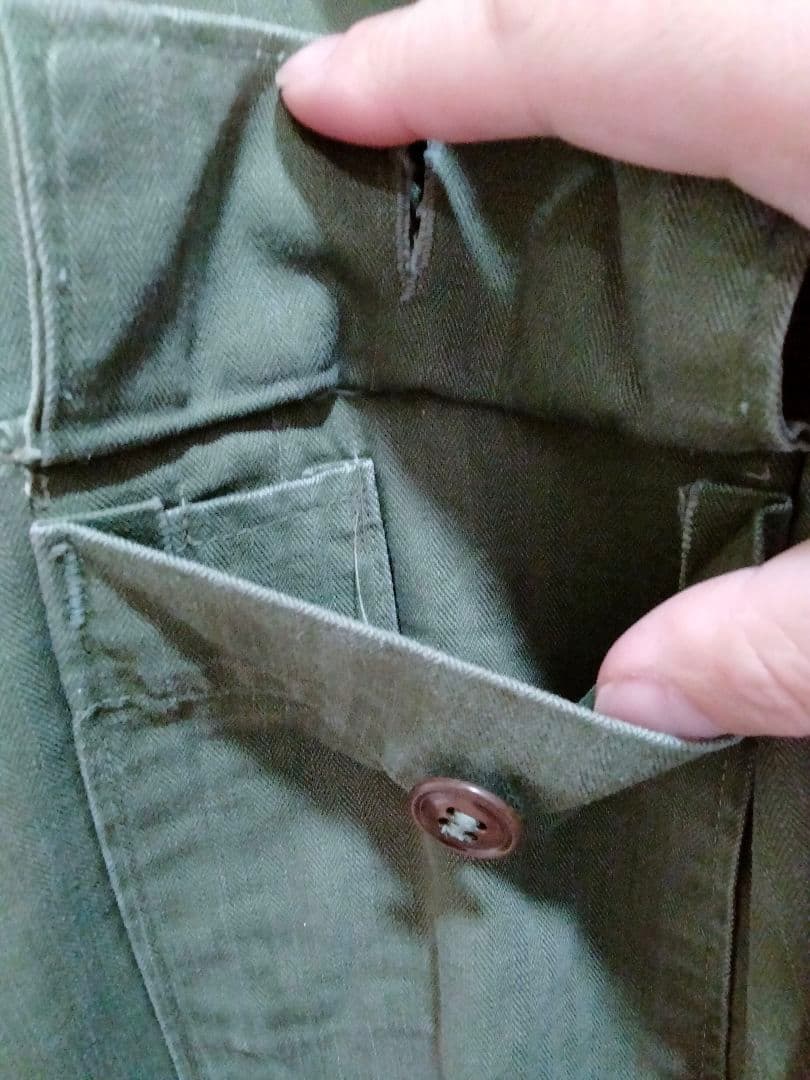 米軍　M-47 HBT ヘリンボーン　ユーティリティ　シャツ　40s 50s