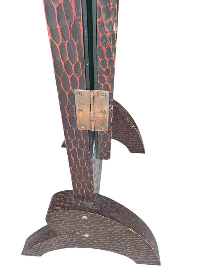 鎌倉彫 三面鏡 姿見 鏡 鎌倉彫り スタンドミラー