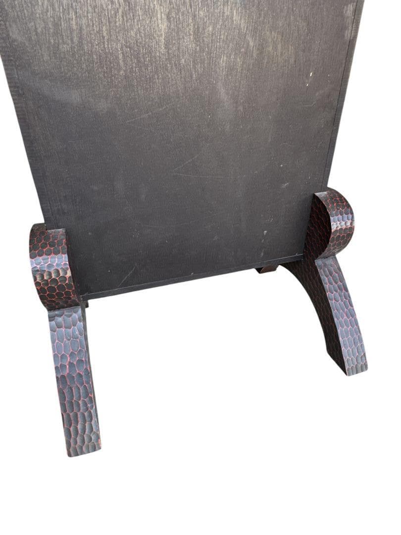 鎌倉彫 三面鏡 姿見 鏡 鎌倉彫り スタンドミラー