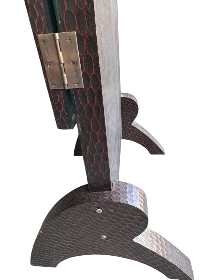 鎌倉彫 三面鏡 姿見 鏡 鎌倉彫り スタンドミラー