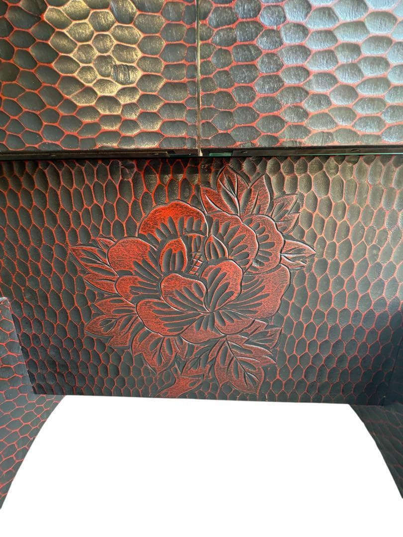 鎌倉彫 三面鏡 姿見 鏡 鎌倉彫り スタンドミラー