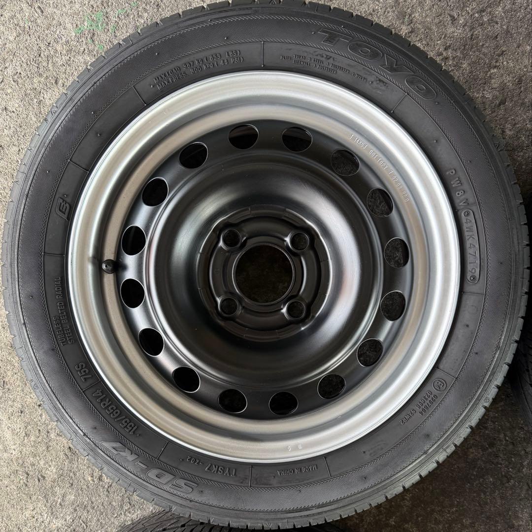 【バリ溝！】155/65R14 タイヤ ホイールセット TOYOタイヤ
