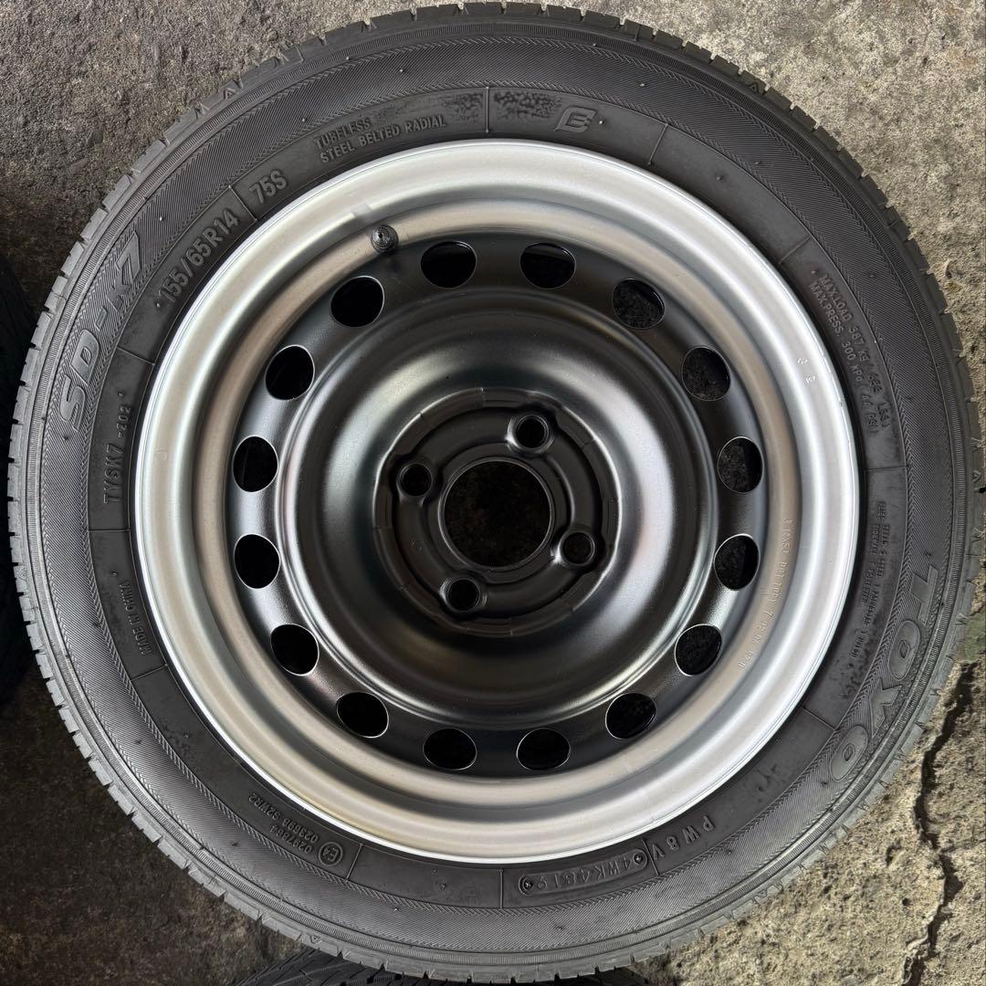 【バリ溝！】155/65R14 タイヤ ホイールセット TOYOタイヤ