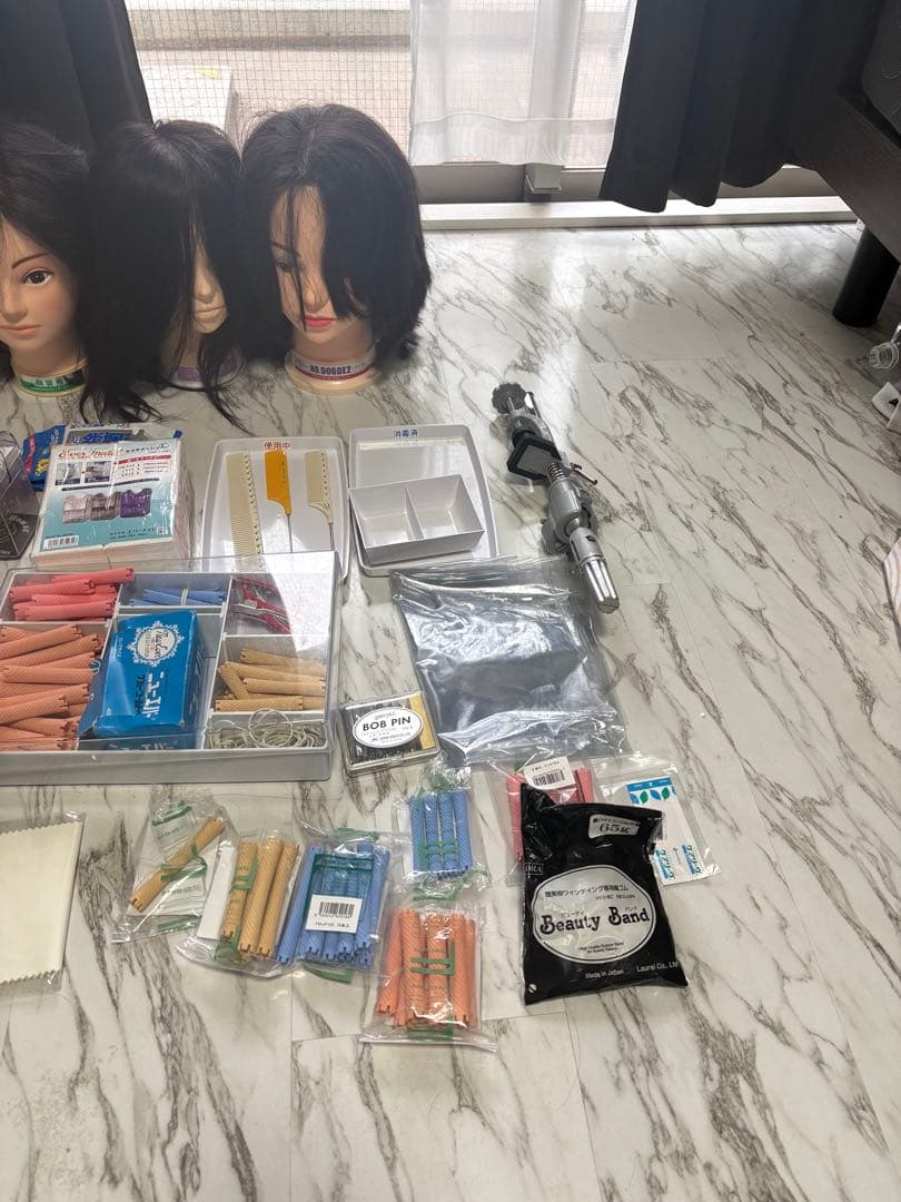 【美品】美容専門学校 用品一式セット シザー左利き用 向日葵