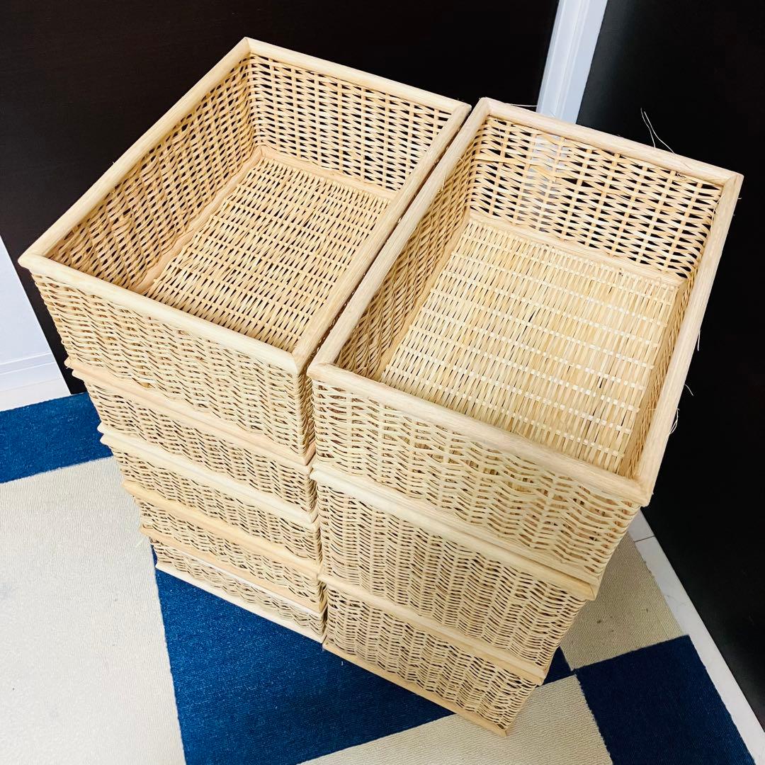 無印良品 重なるブリ剤バスケット 8個セット 長方形 廃盤 MUJI カゴ 収納