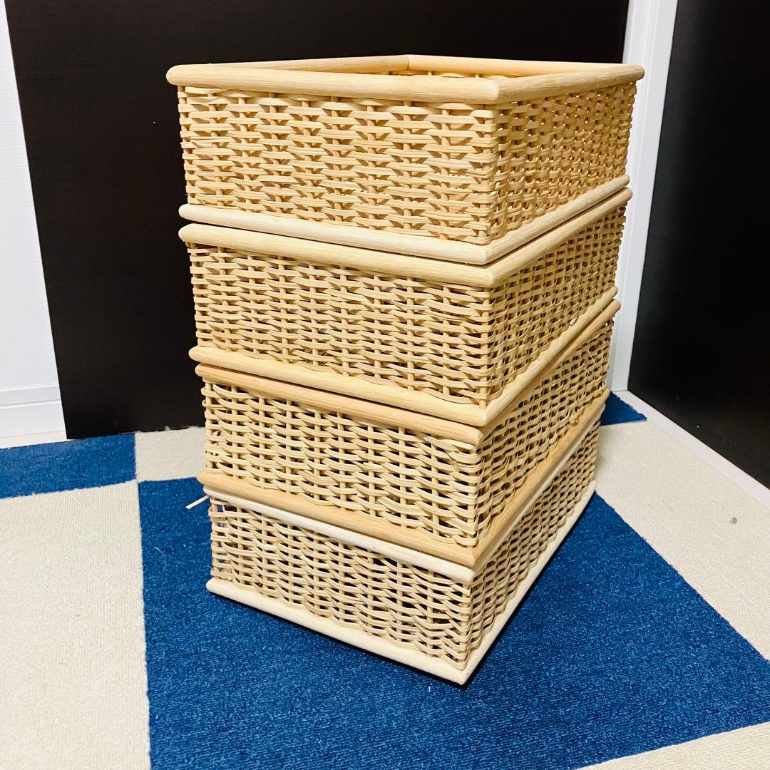 無印良品 重なるブリ剤バスケット 8個セット 長方形 廃盤 MUJI カゴ 収納
