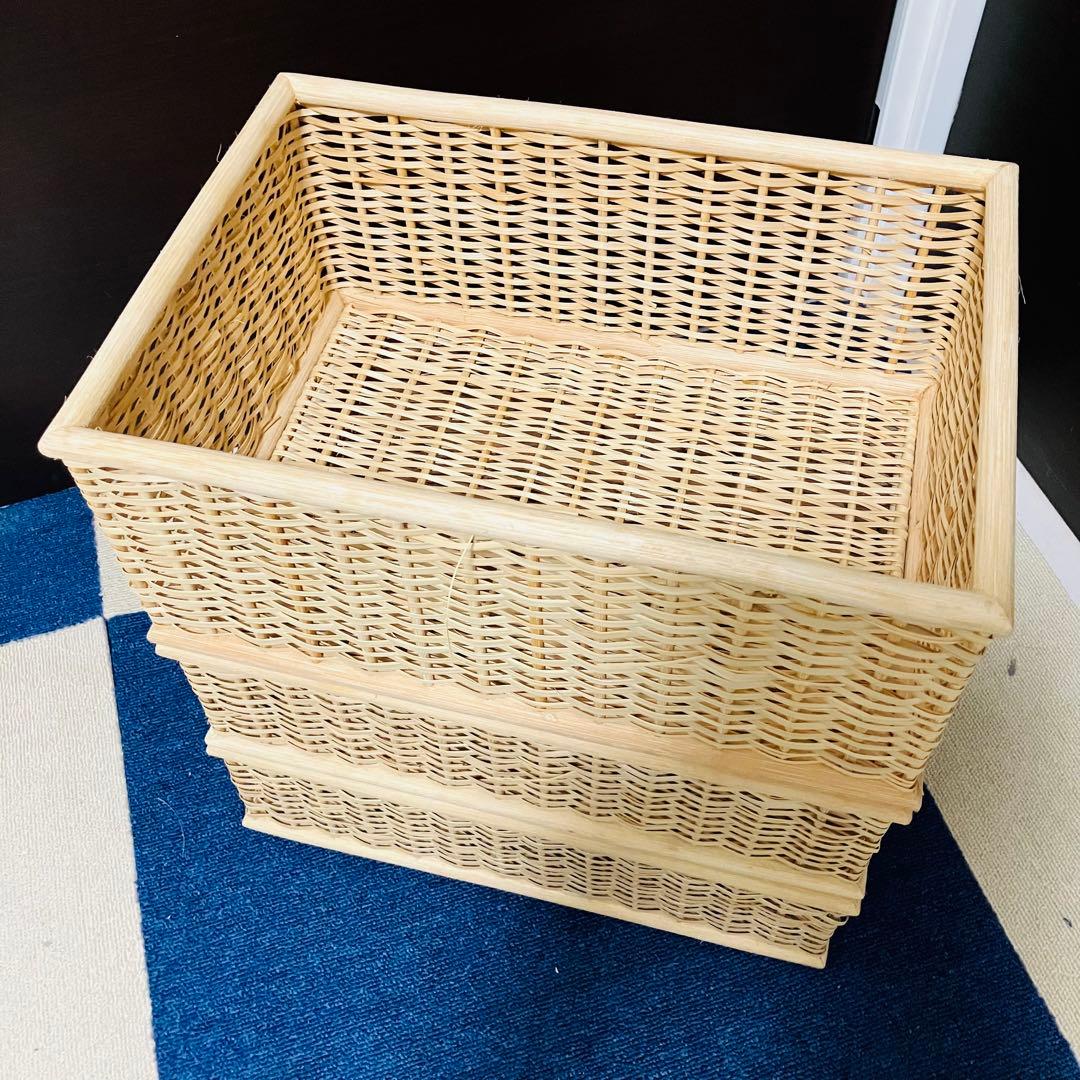 無印良品 重なるブリ剤バスケット 8個セット 長方形 廃盤 MUJI カゴ 収納
