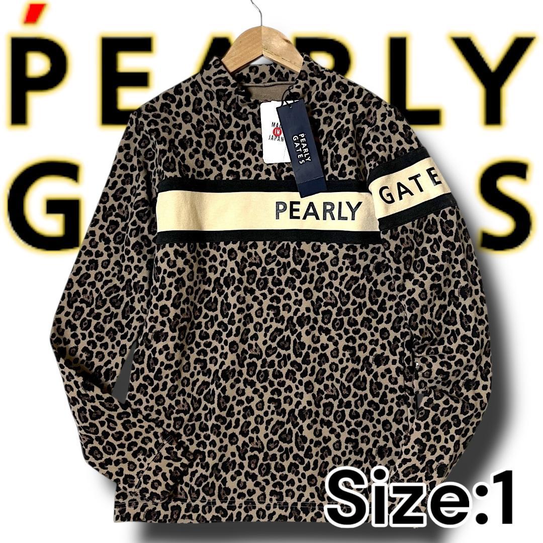 1 新品 定価2万 パーリーゲイツ レオパード ハイネックシャツ モックネック