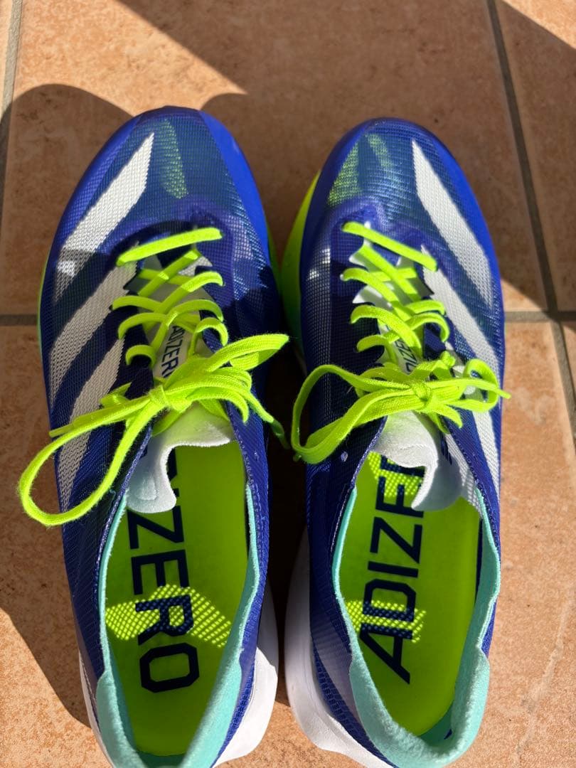 【美品】adizero japan8 アディゼロジャパン8 27cm 青/緑