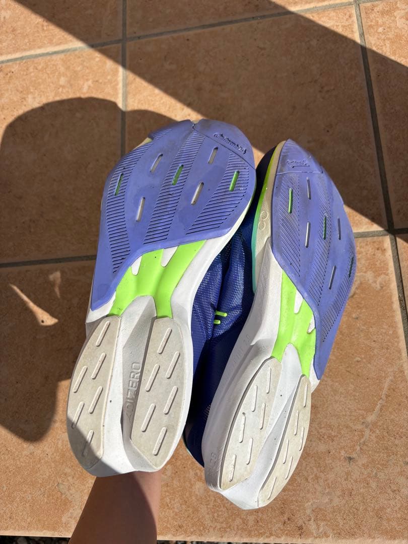 【美品】adizero japan8 アディゼロジャパン8 27cm 青/緑