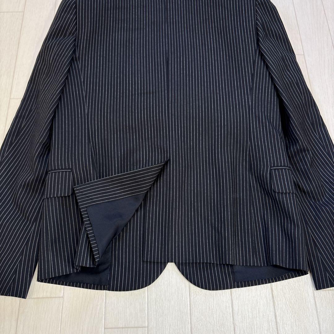 美品 サンローランパリ エディ期 ストライプ テーラードジャケット36 ブラック