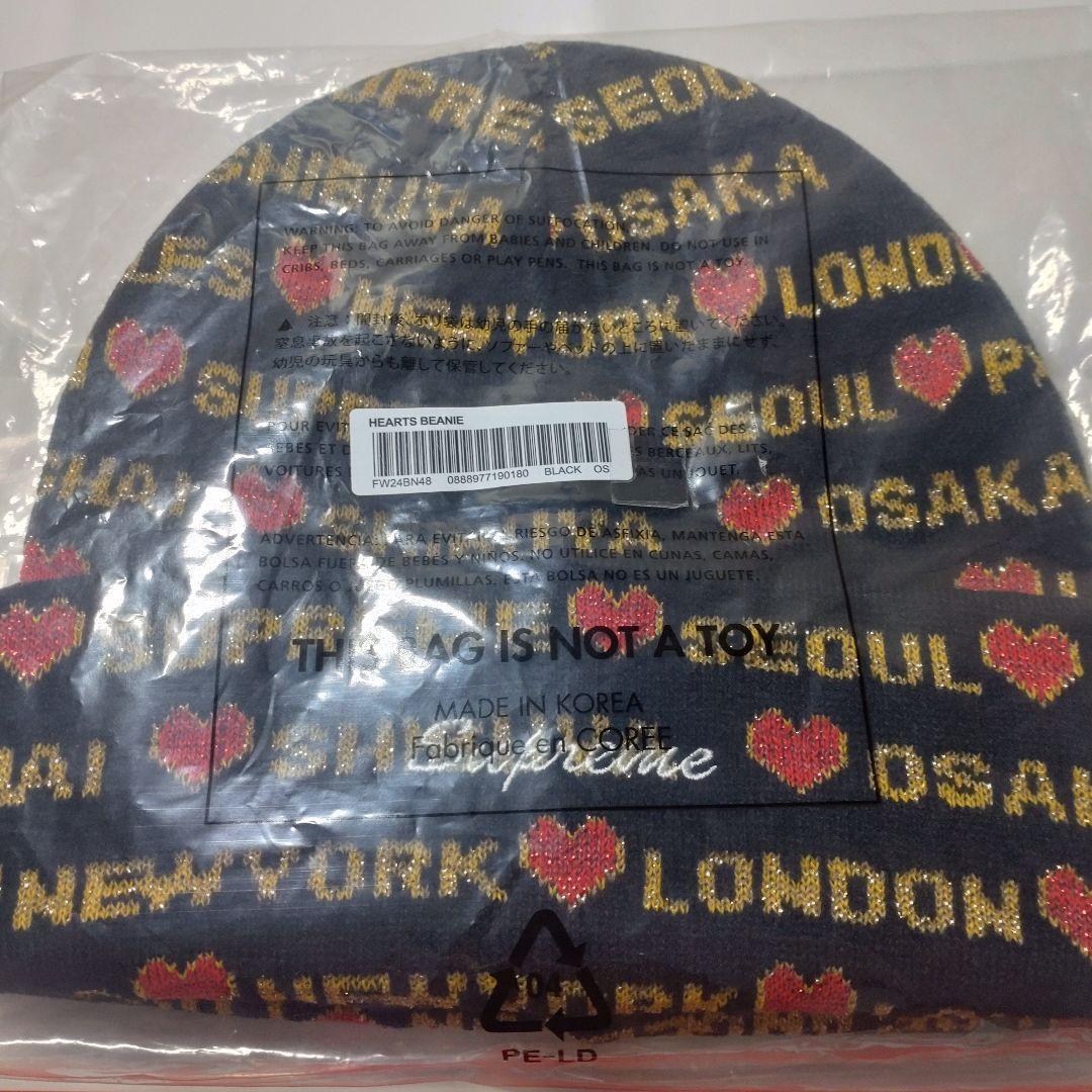 シュプリーム Supreme Hearts Beanie Black