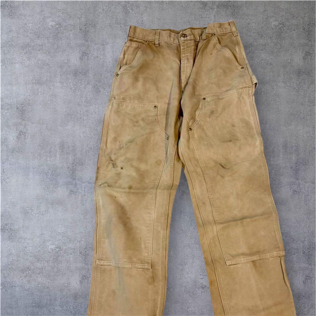 365 Carhartt ダブルニー USA製 フェード キャメル