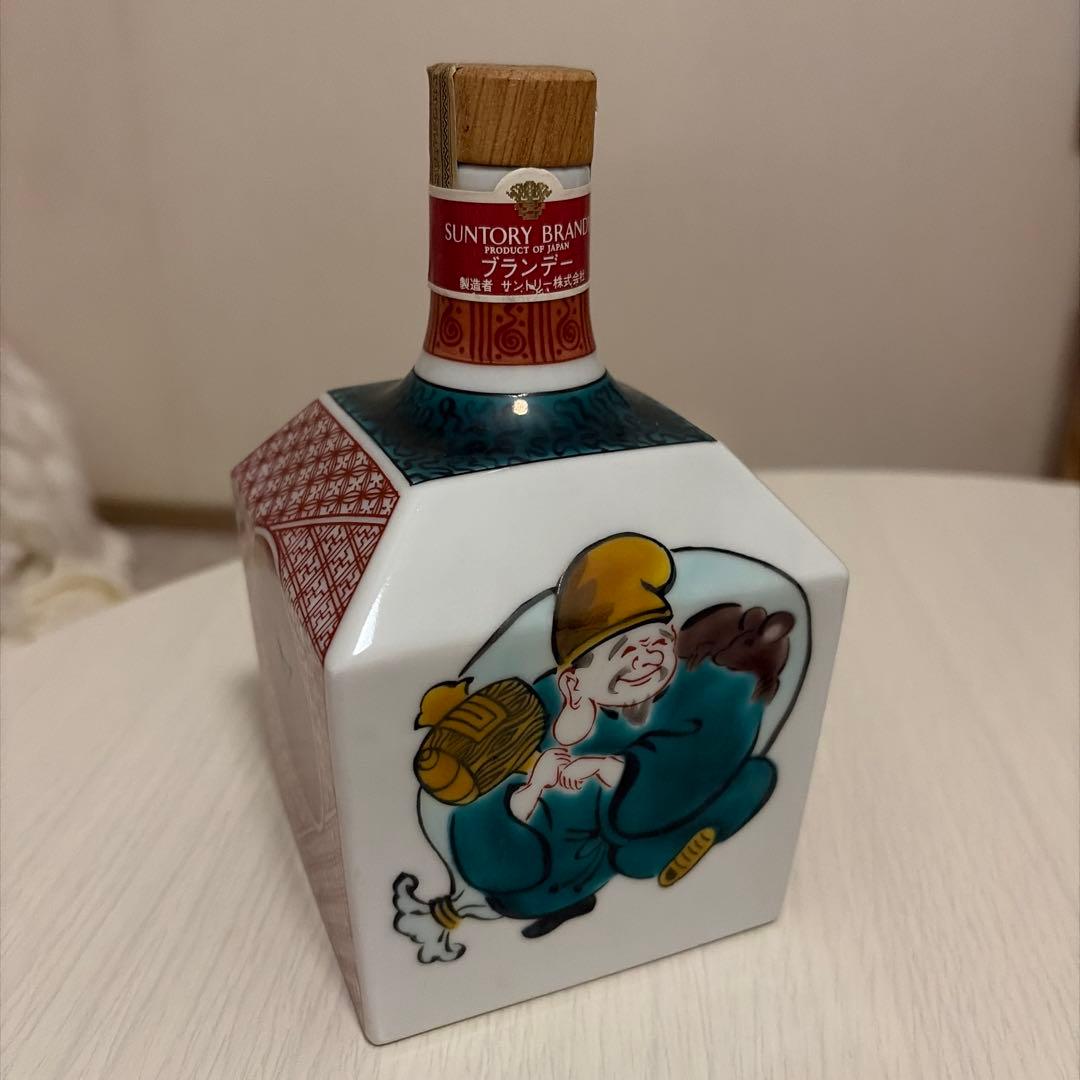 未開栓　サントリーブランデー　九谷焼　鼠に大黒・瑞穂文