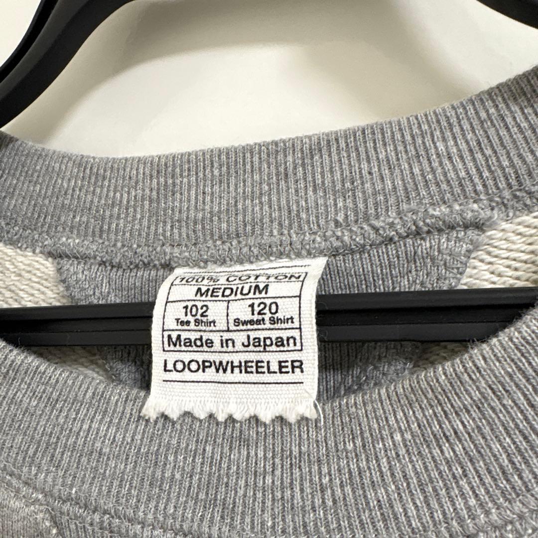 美品　LOOPWHEELER トレーナー グレー MEDIUM ループウィラー