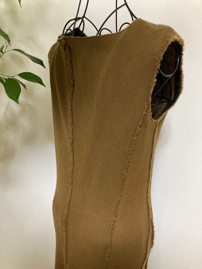 【美品】Drawerドゥロワー　ウール　ブラウン　フレア　ワンピース