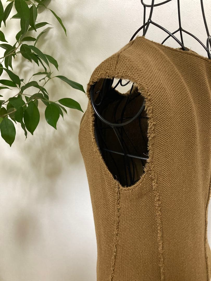 【美品】Drawerドゥロワー　ウール　ブラウン　フレア　ワンピース