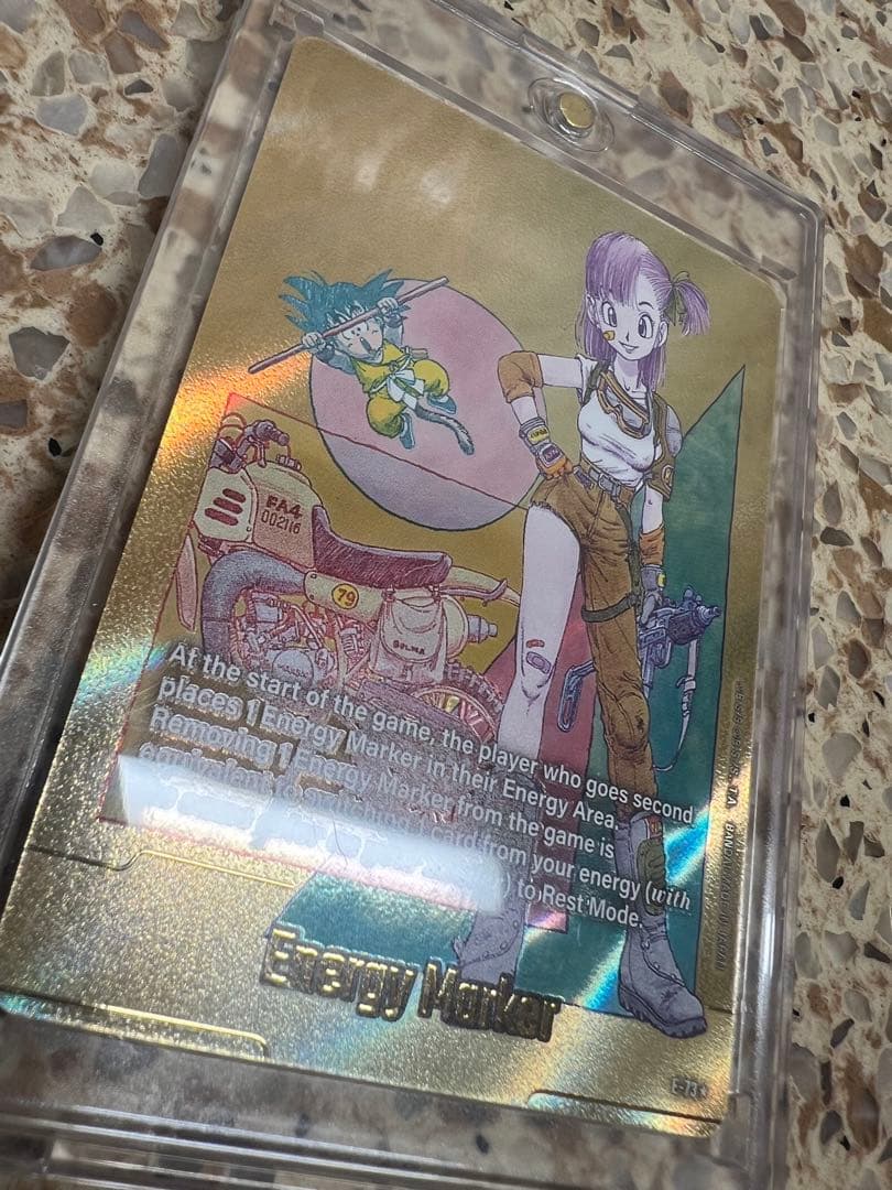 ドラゴンボール超カードゲーム　エナジーマーカー　ブルマ　金E-73 英語　おまけ