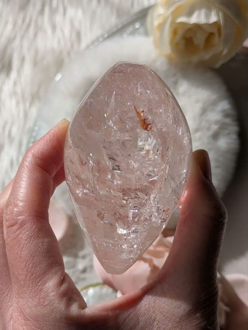 ♡ピンクアゼツライト（通称） 濃ピンク　クリアクォーツ♡　ぷっくりハート