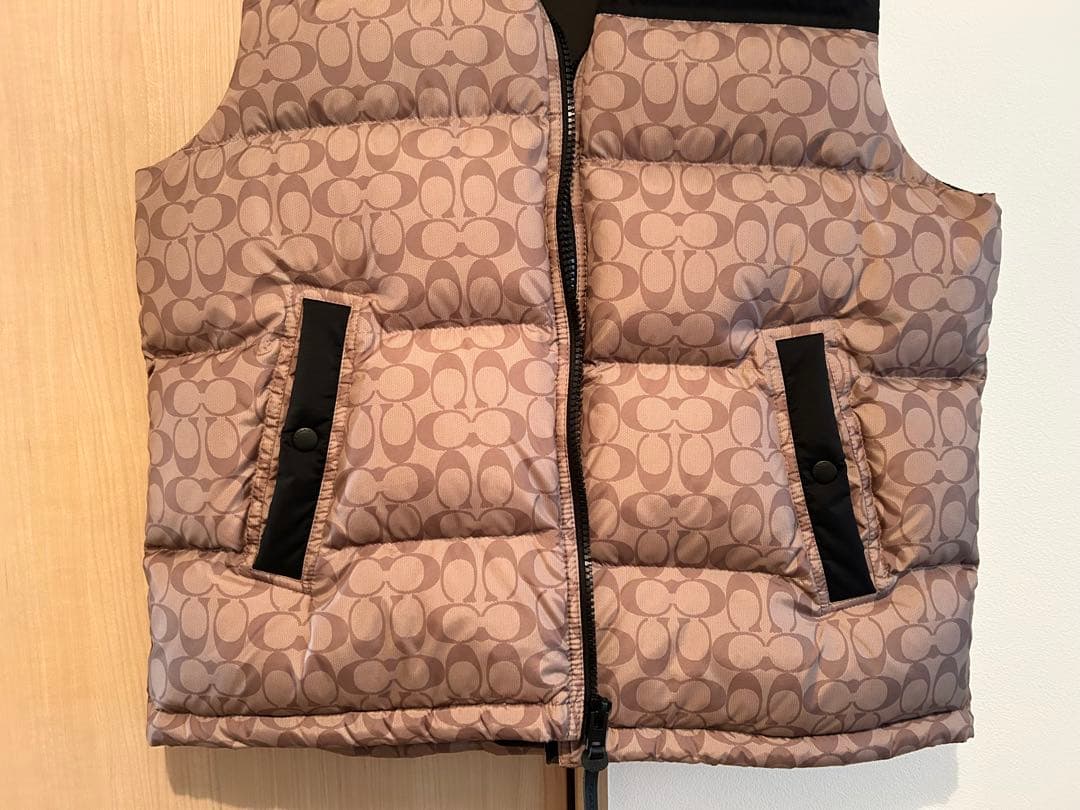 COACH メンズ XL シグネチャー柄 ダウンベスト