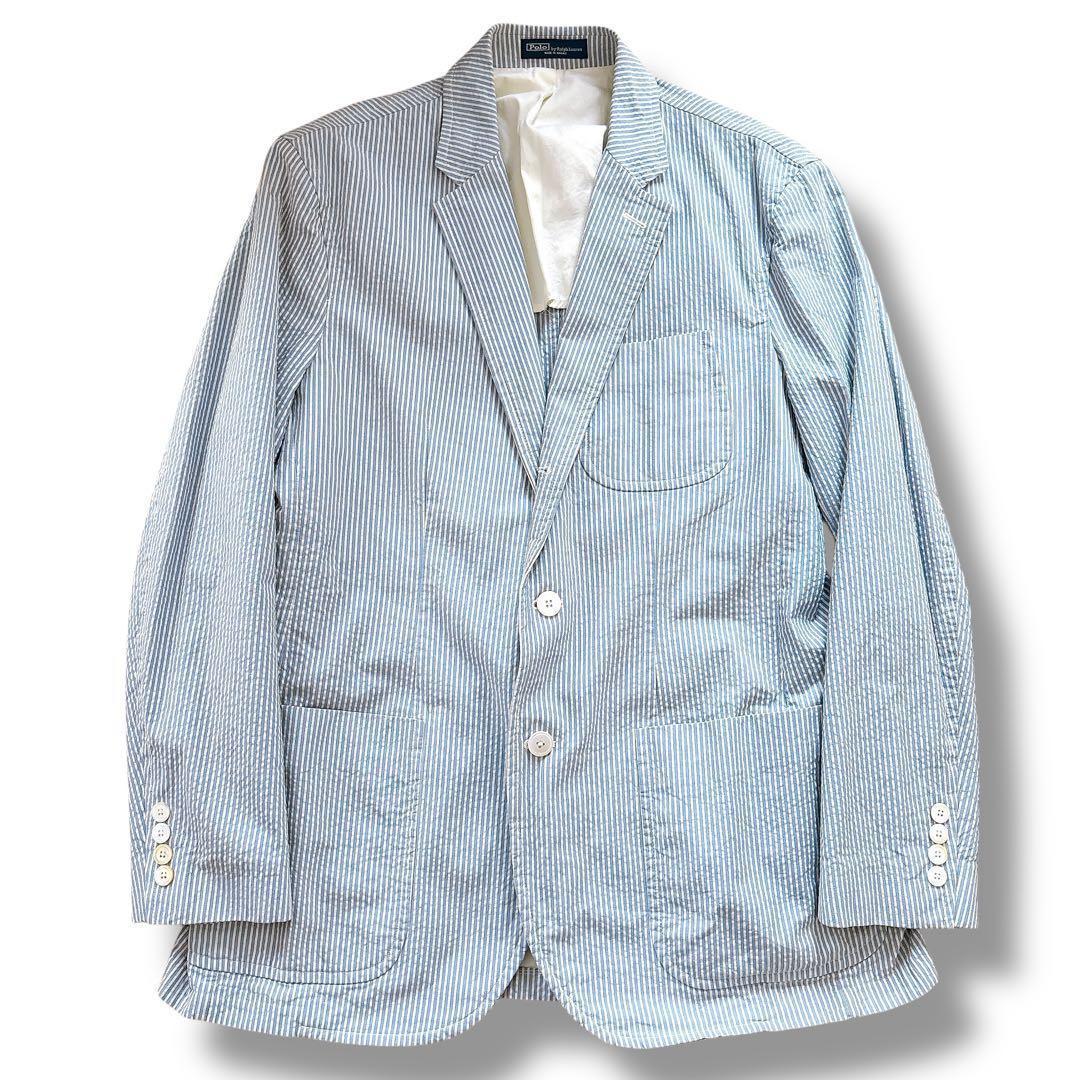 POLO RALPH LAUREN シアサッカー テーラードジャケット ブルー